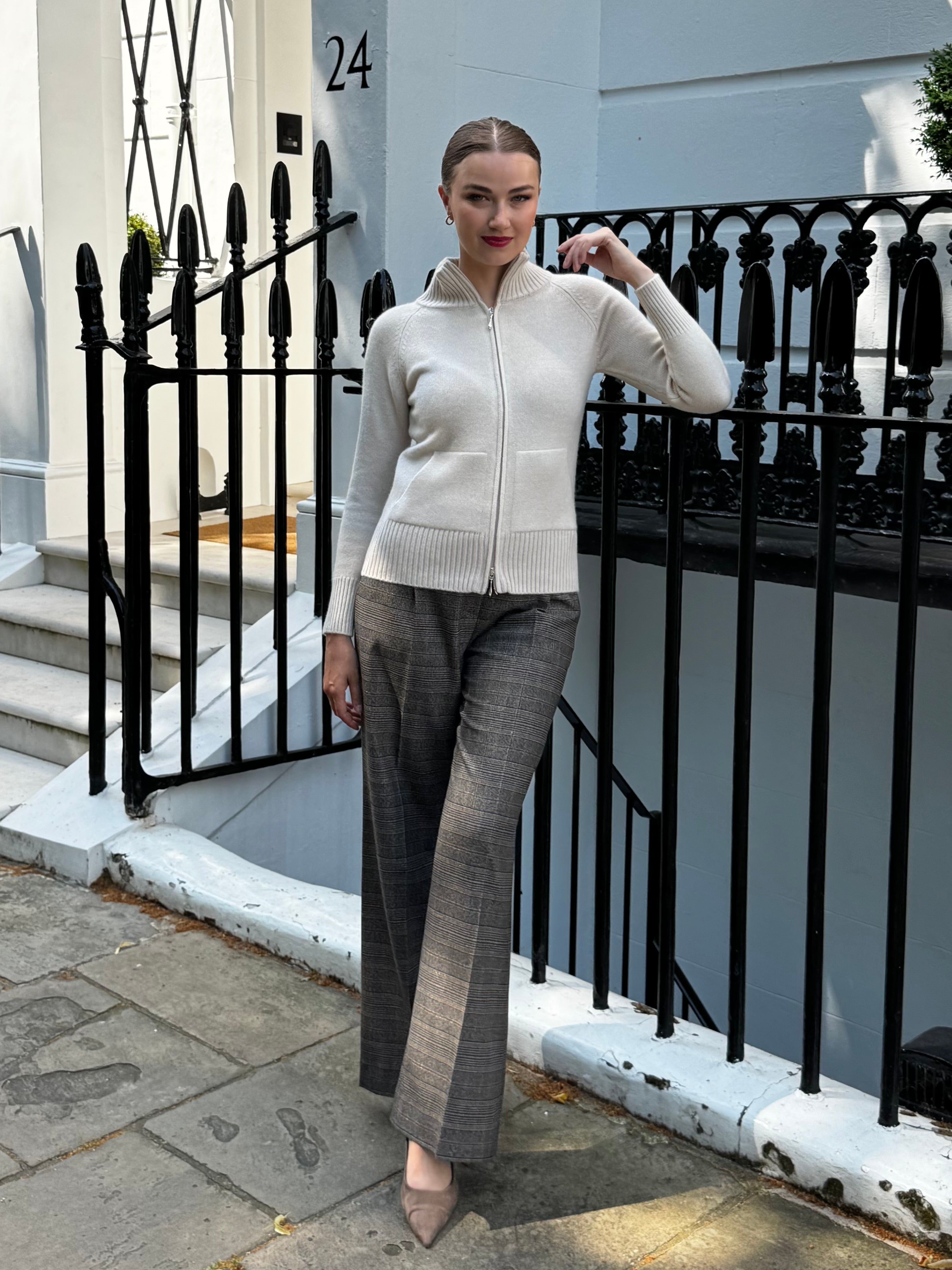 CASHMERE CARDIGAN-BEIGE