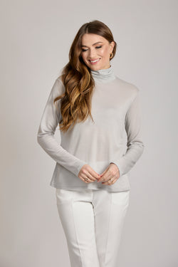 TURTLE NECK TEE SHIRT - GIACCIO