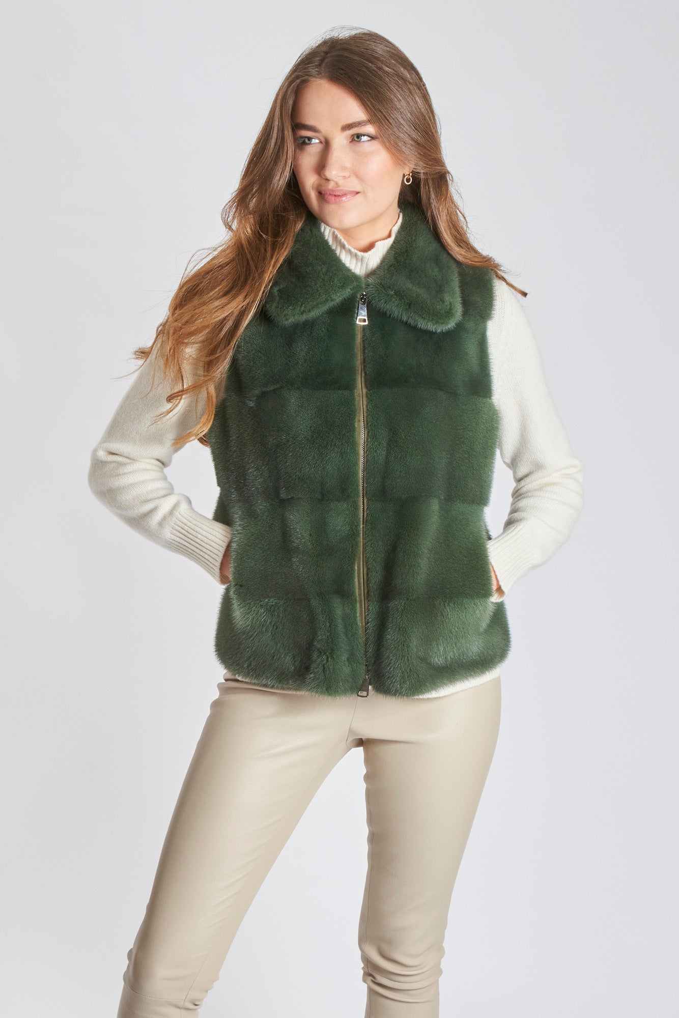 MINK VEST - GREEN