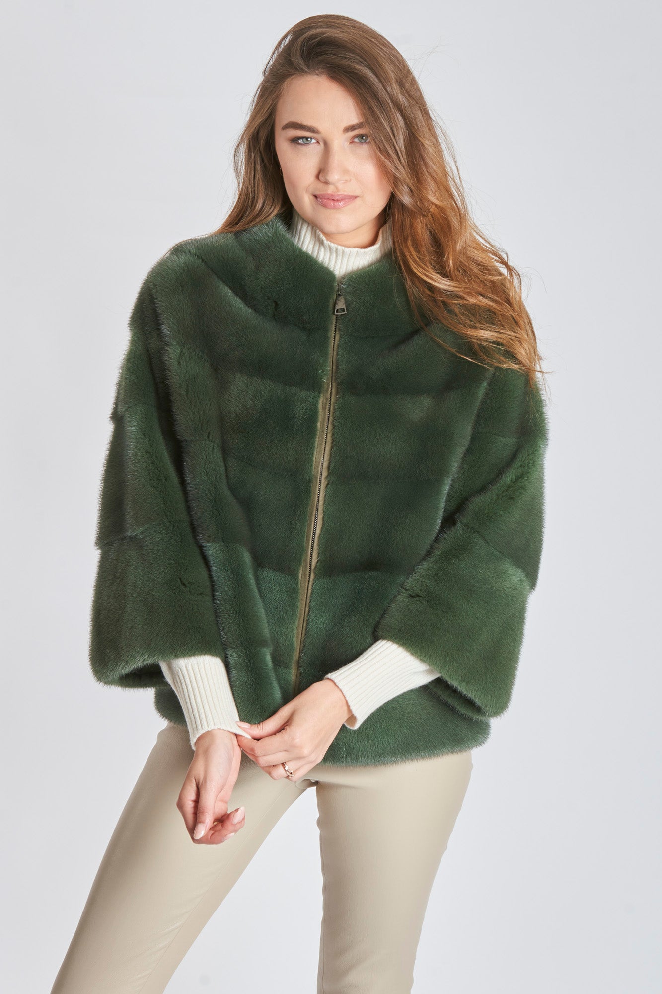 SHORT MINK JACKET - GREEN