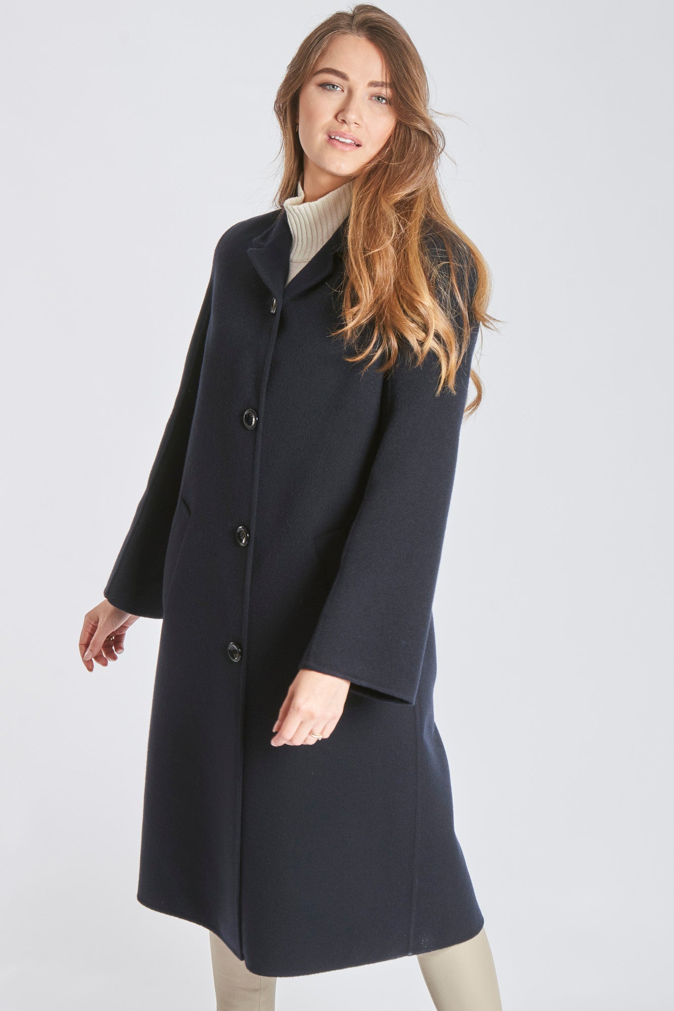 Manteau en cachemire bleu