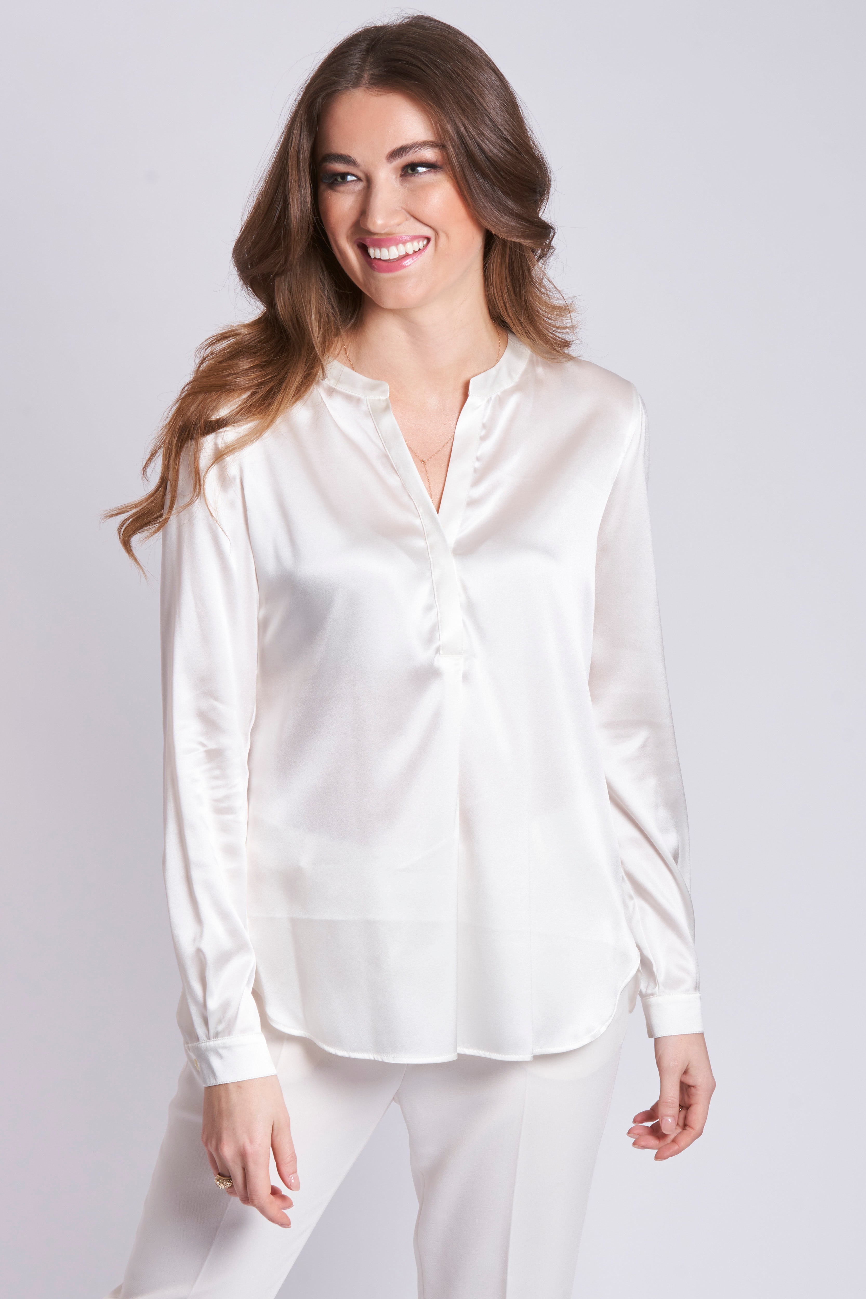 SILK SHIRT-LATTE