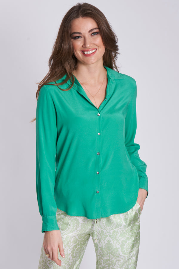 SILK SHIRT-GREEN