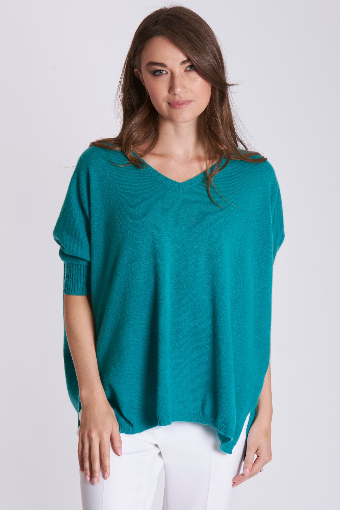 V NECK THIN PONCHO - PAON