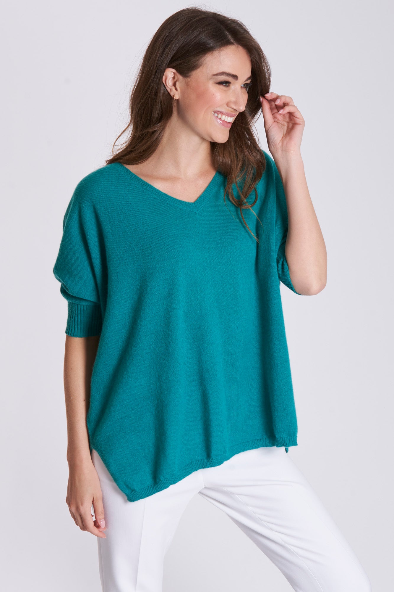 V NECK THIN PONCHO - PAON