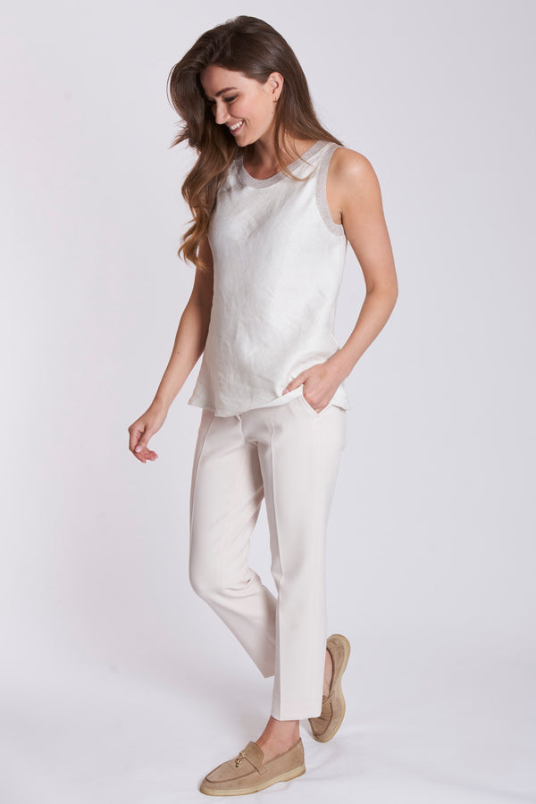 STRETCH TROUSERS - SALTY WHITE