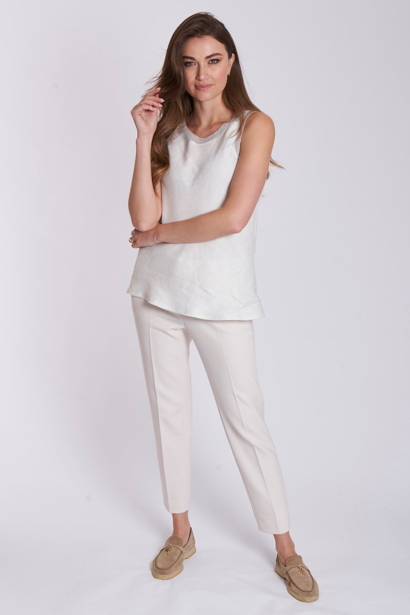 STRETCH TROUSERS - SALTY WHITE