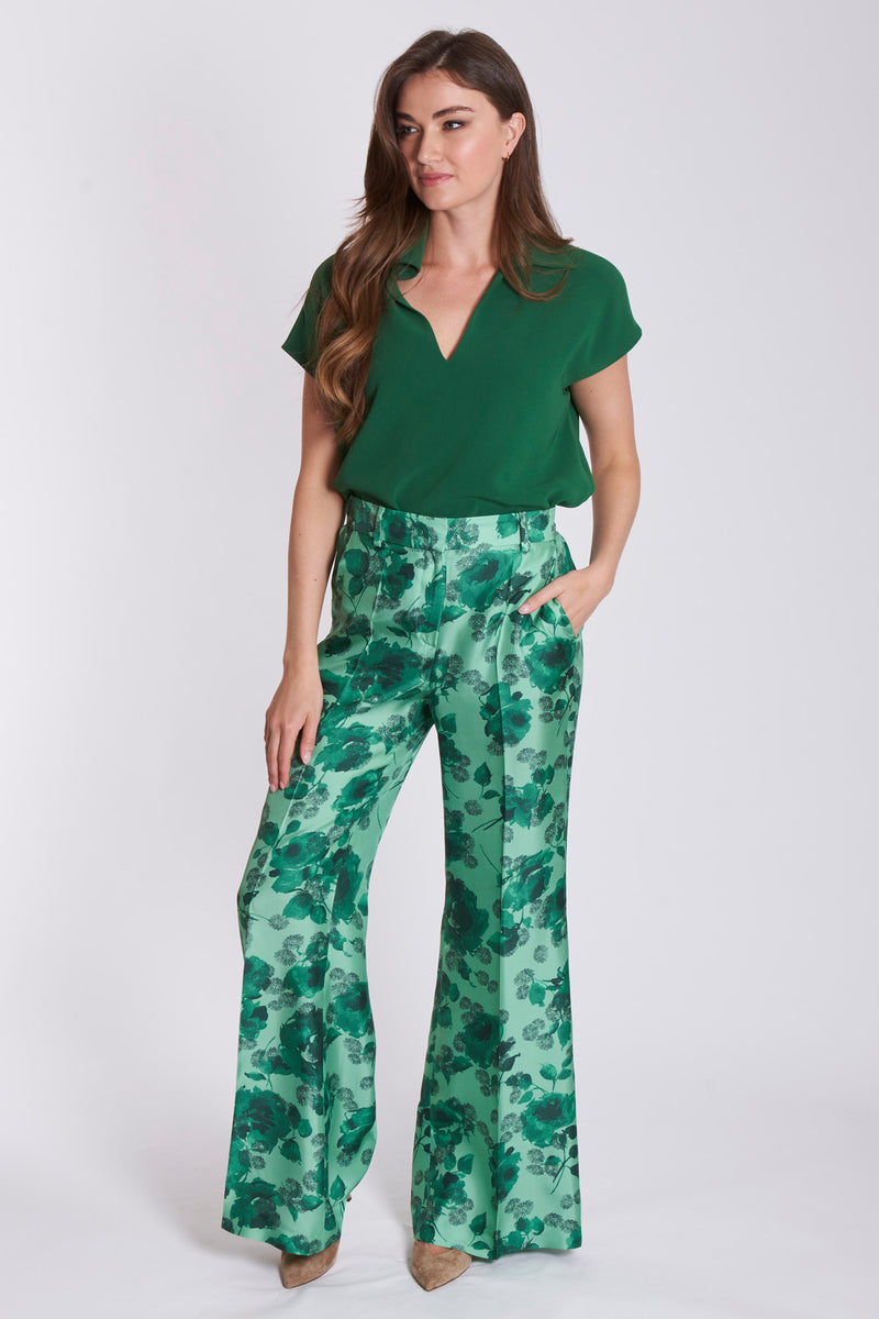 FLARE TROUSERS - GREEN