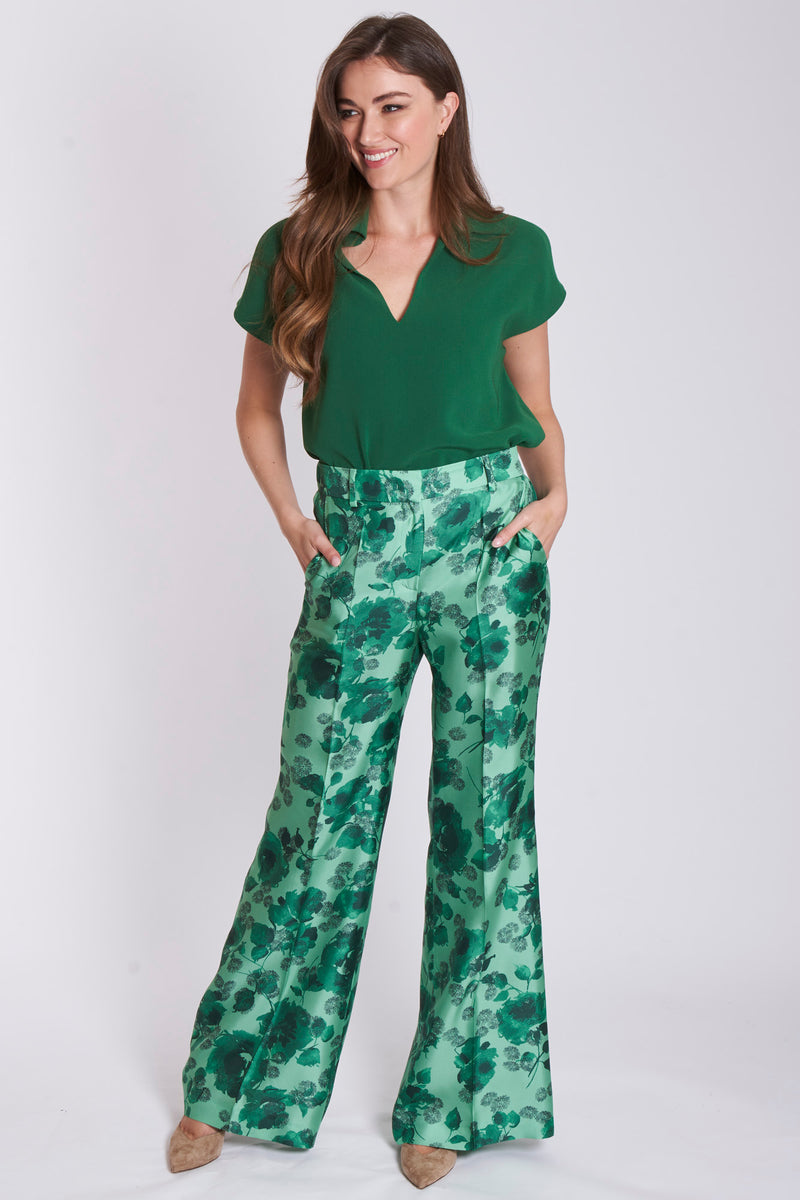 FLARE TROUSERS - GREEN