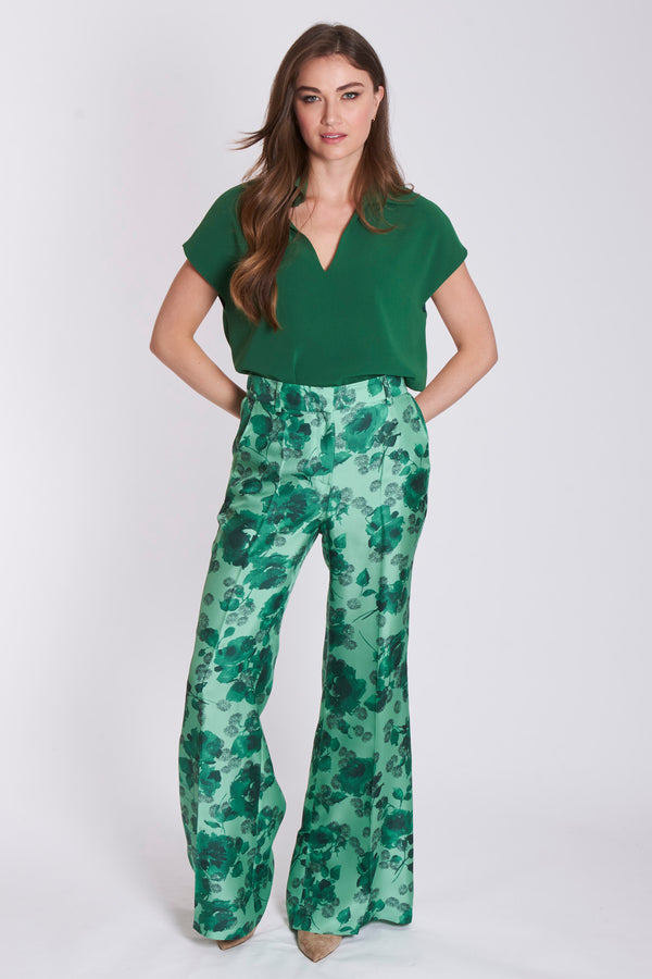 FLARE TROUSERS - GREEN
