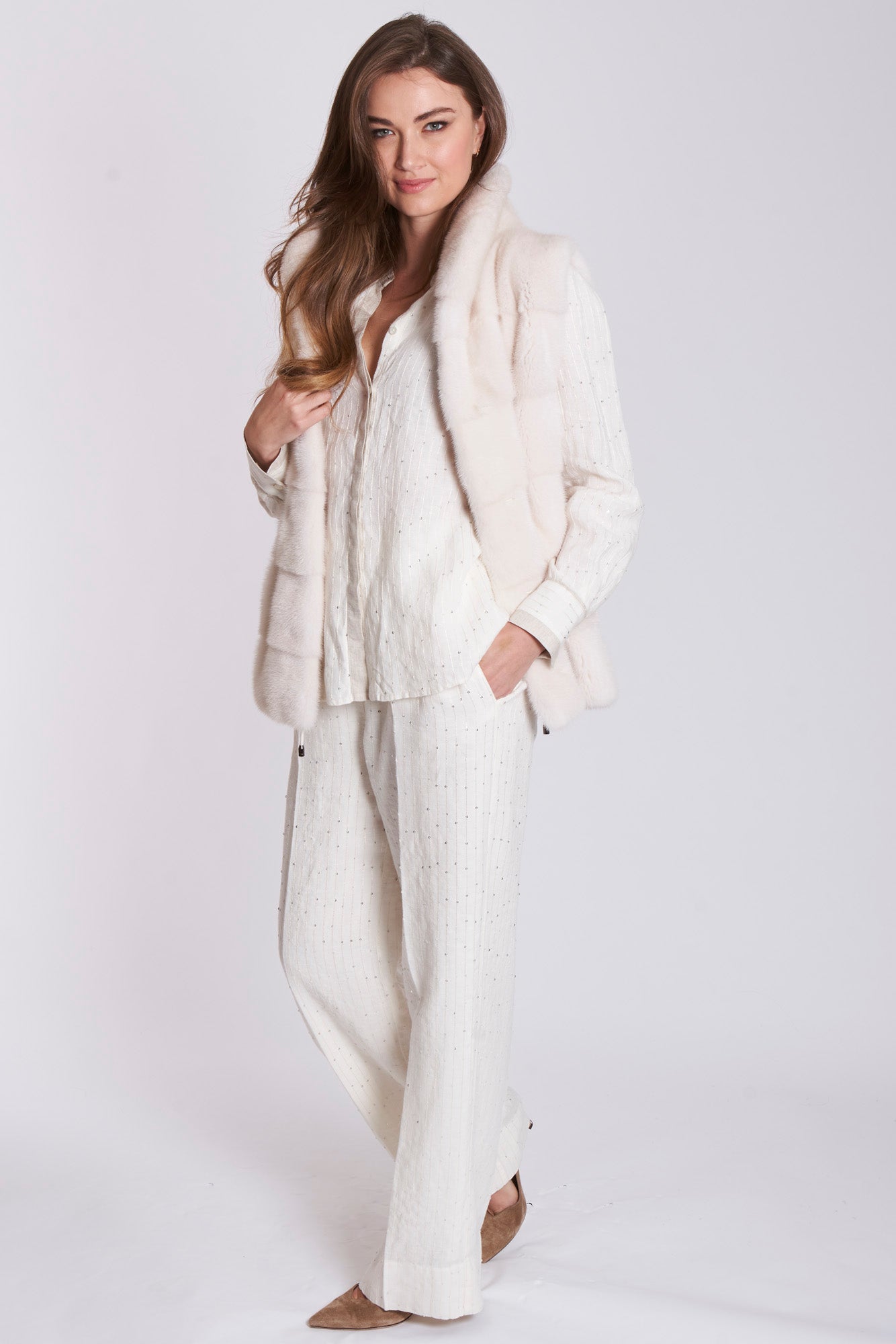 MINK VEST - PEARL