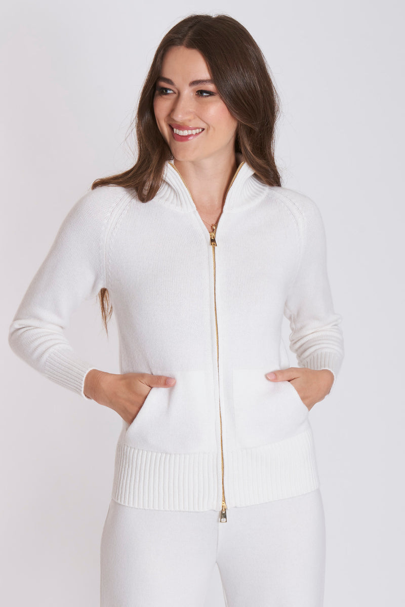 CASHMERE CARDIGAN-BIANCO