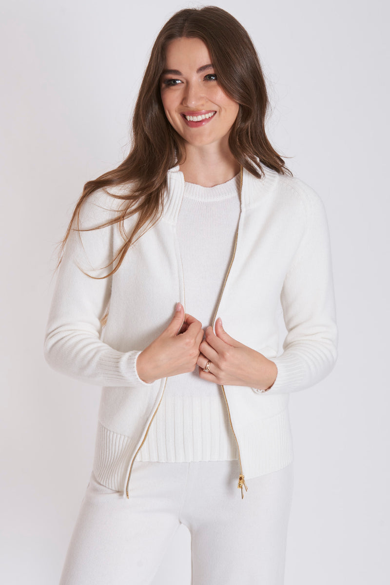 CASHMERE CARDIGAN-BIANCO