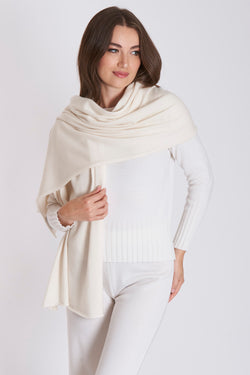 CASHMERE SCARF-OFF WHITE