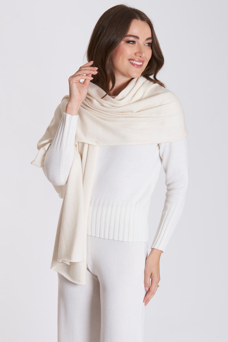 CASHMERE SCARF-OFF WHITE