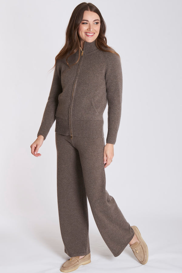 CASHMERE TROUSERS-COFFEE