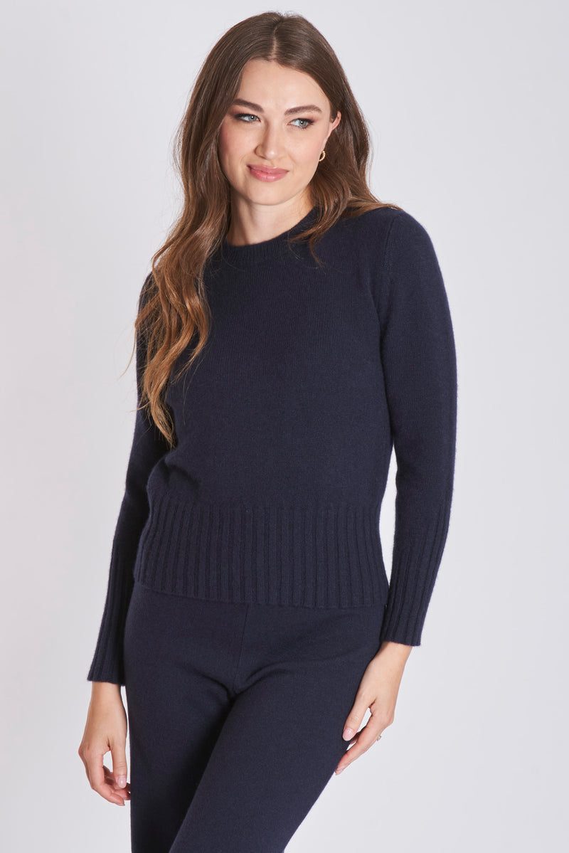 CREW NECK CASHMERE JUMPER-SCURO