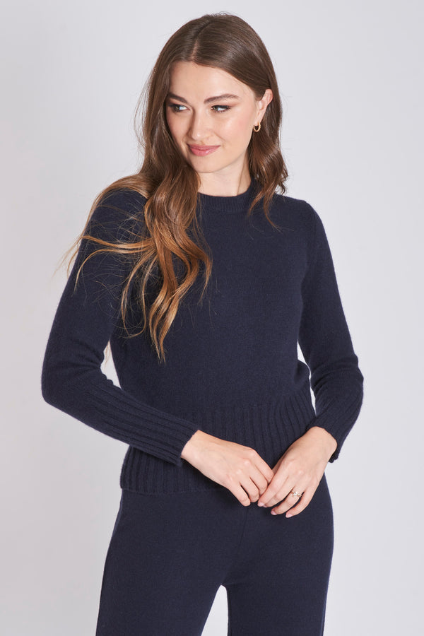 CREW NECK CASHMERE JUMPER-SCURO