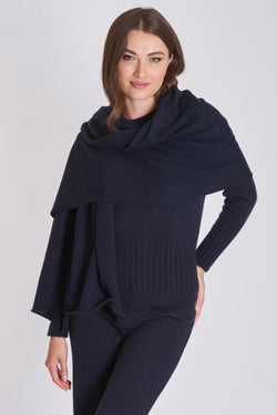 CASHMERE SCARF-NAVY