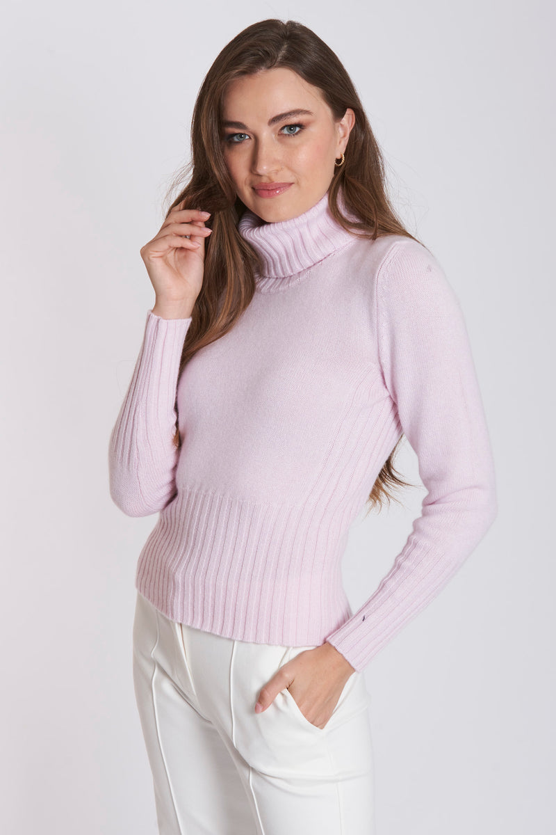 HIGH NECK CASHMERE JUMPER-ROSINA