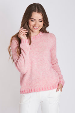 ROUND NECK JUMPER - PINK CHINE