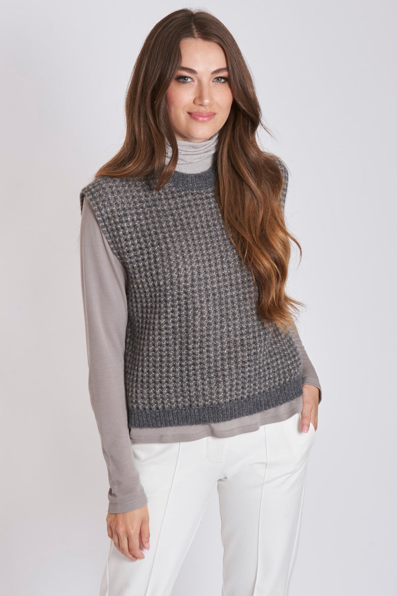 CASHMERE VEST-GRIGIO