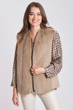 CASHMERE VEST WITH MINK - CORDA