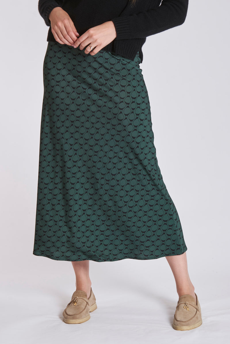 PRINTED SKIRT-GREEN