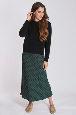 PRINTED SKIRT-GREEN