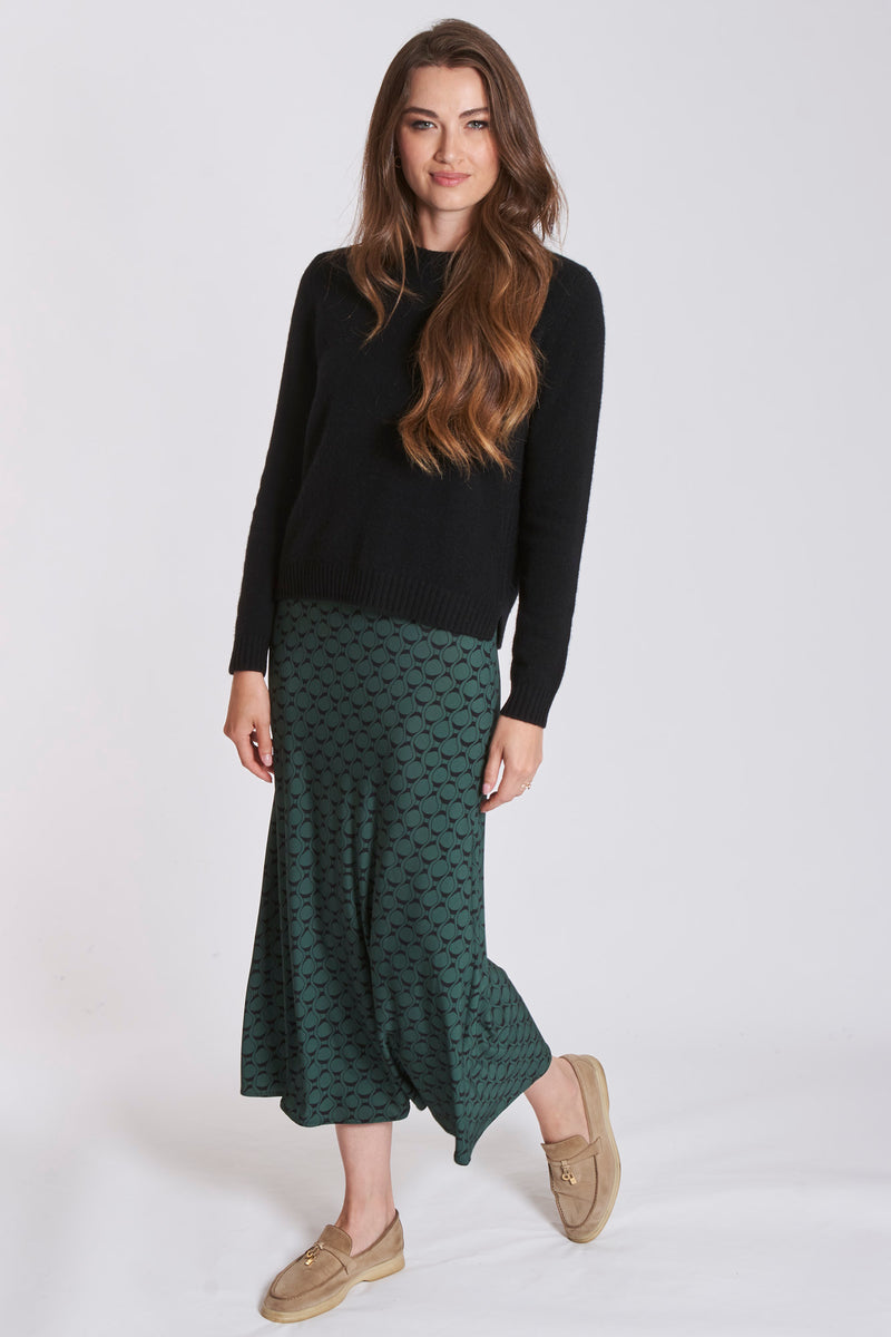 PRINTED SKIRT-GREEN