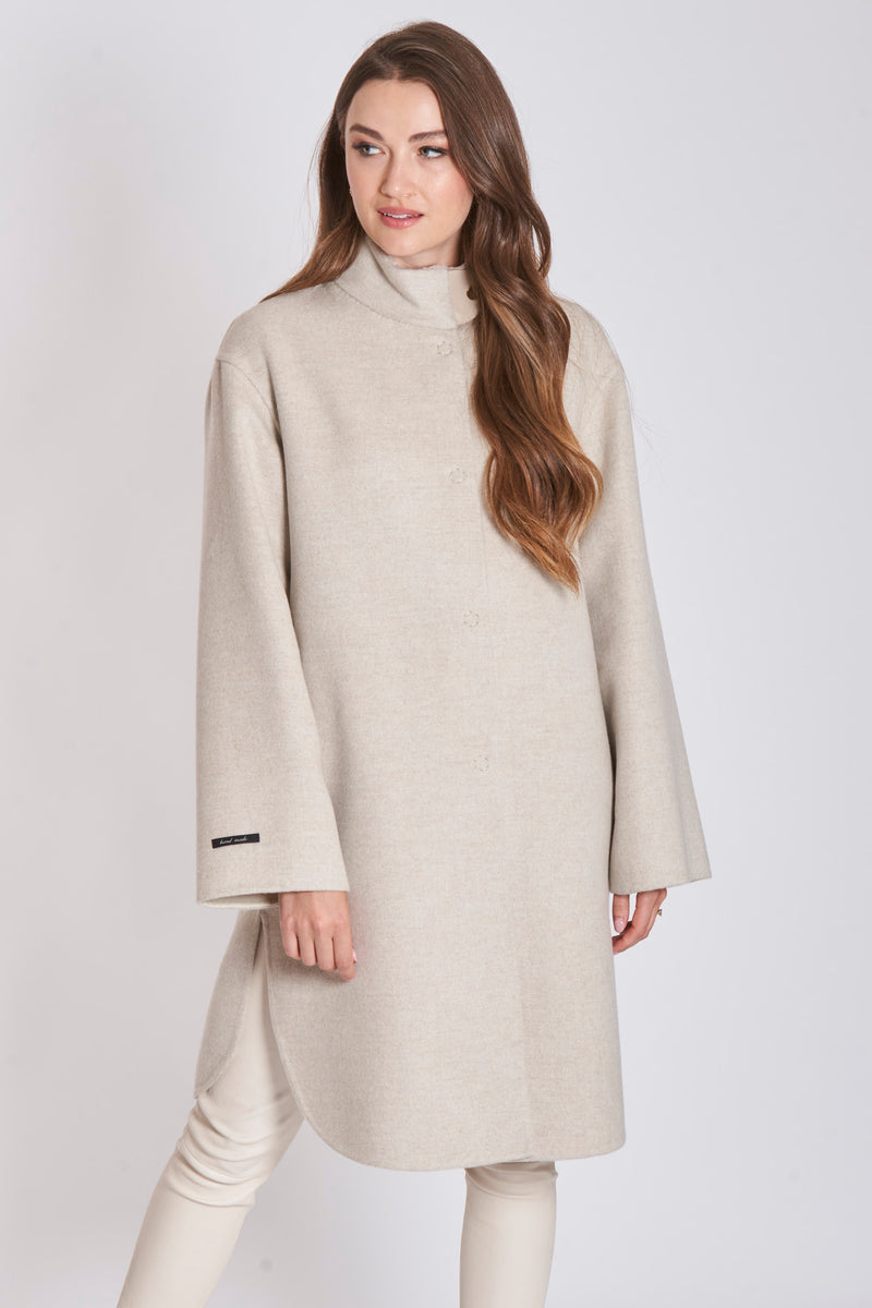 LP COAT WITH SHEARLING COLLAR - ANGORA