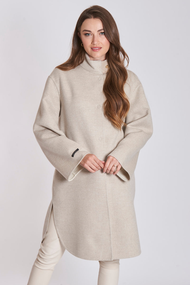 LP COAT WITH SHEARLING COLLAR - ANGORA