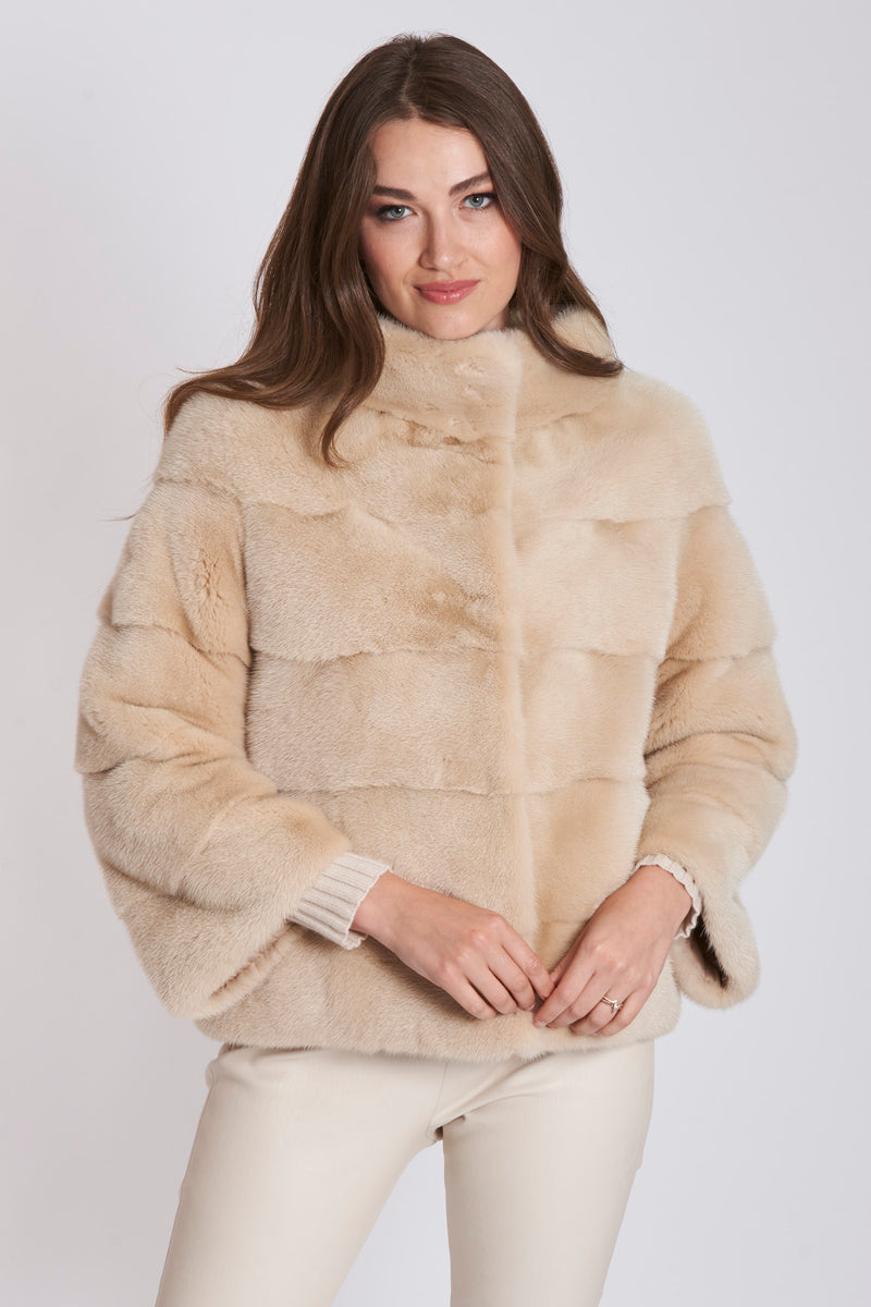 MINK JACKET ECRU Divine Cashmere