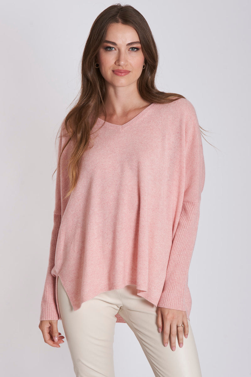 V NECK PONCHO - BLOSSOM