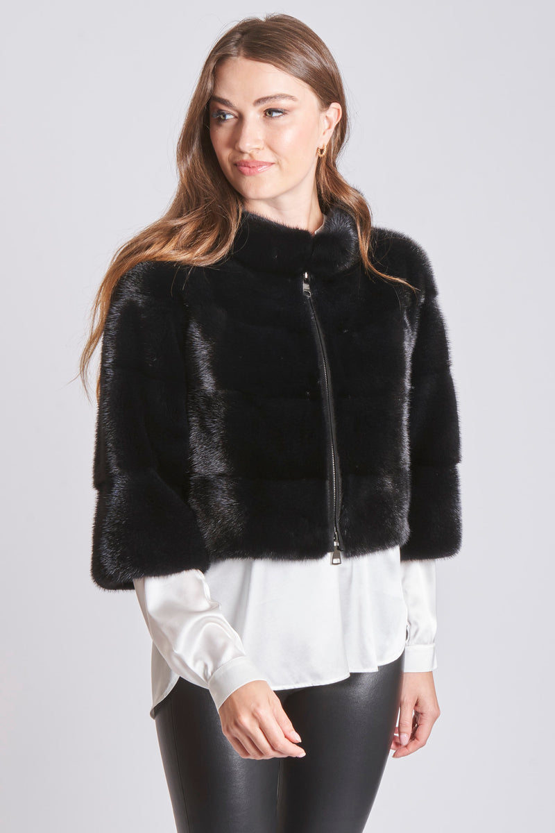 MINK JACKET-BLACK