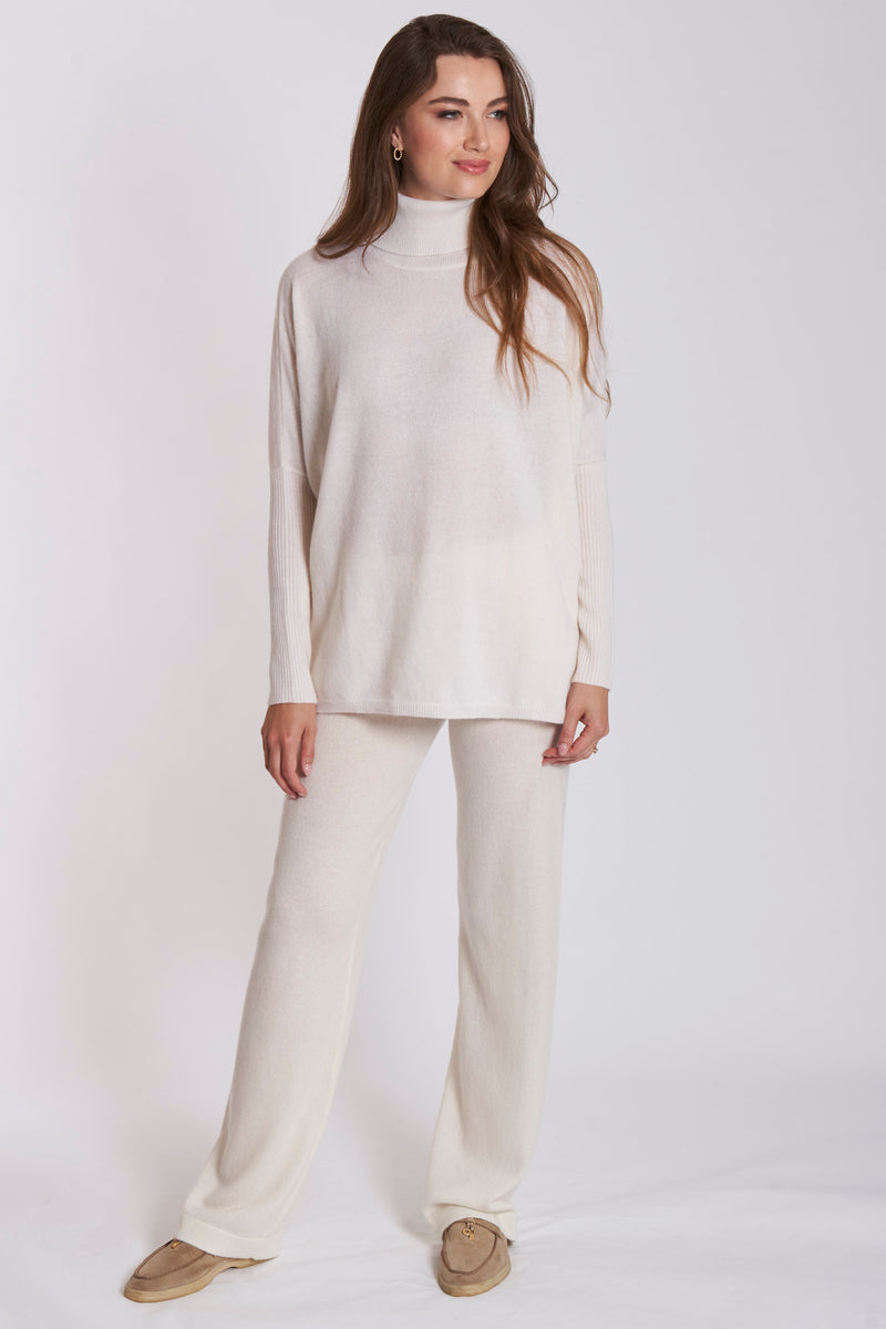 CASHMERE TROUSERS - OFF WHITE