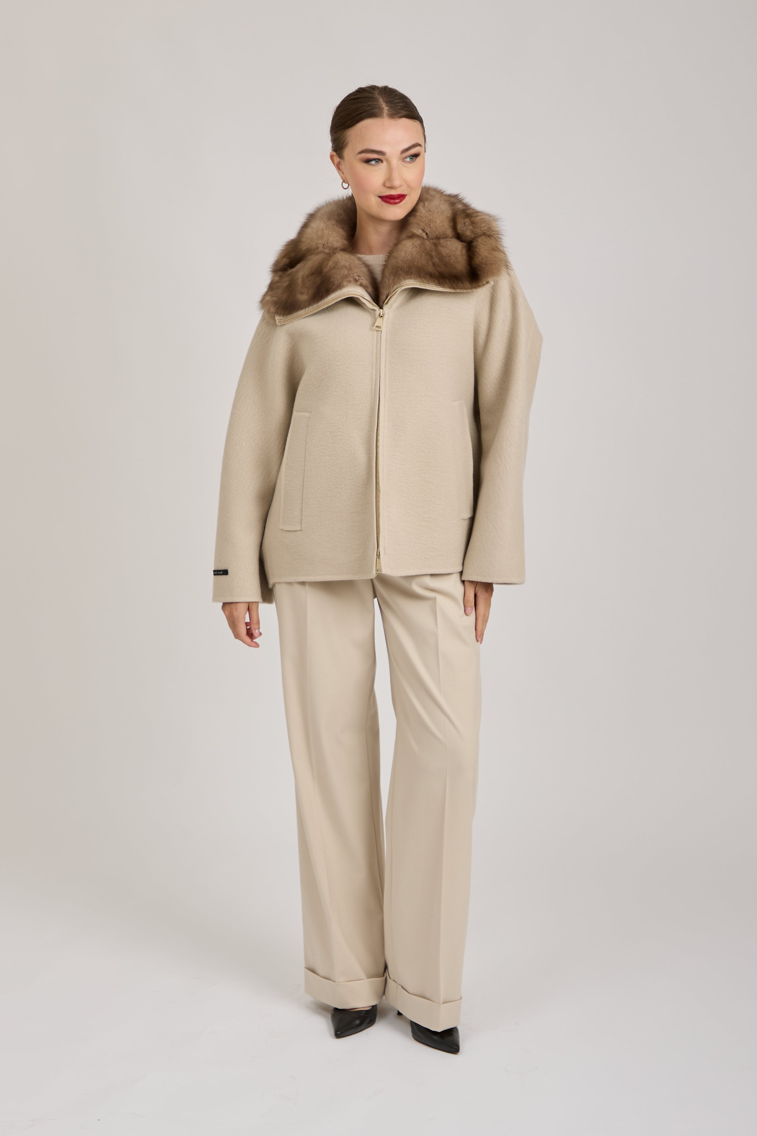 JACKET WITH SABLE-ANGORA