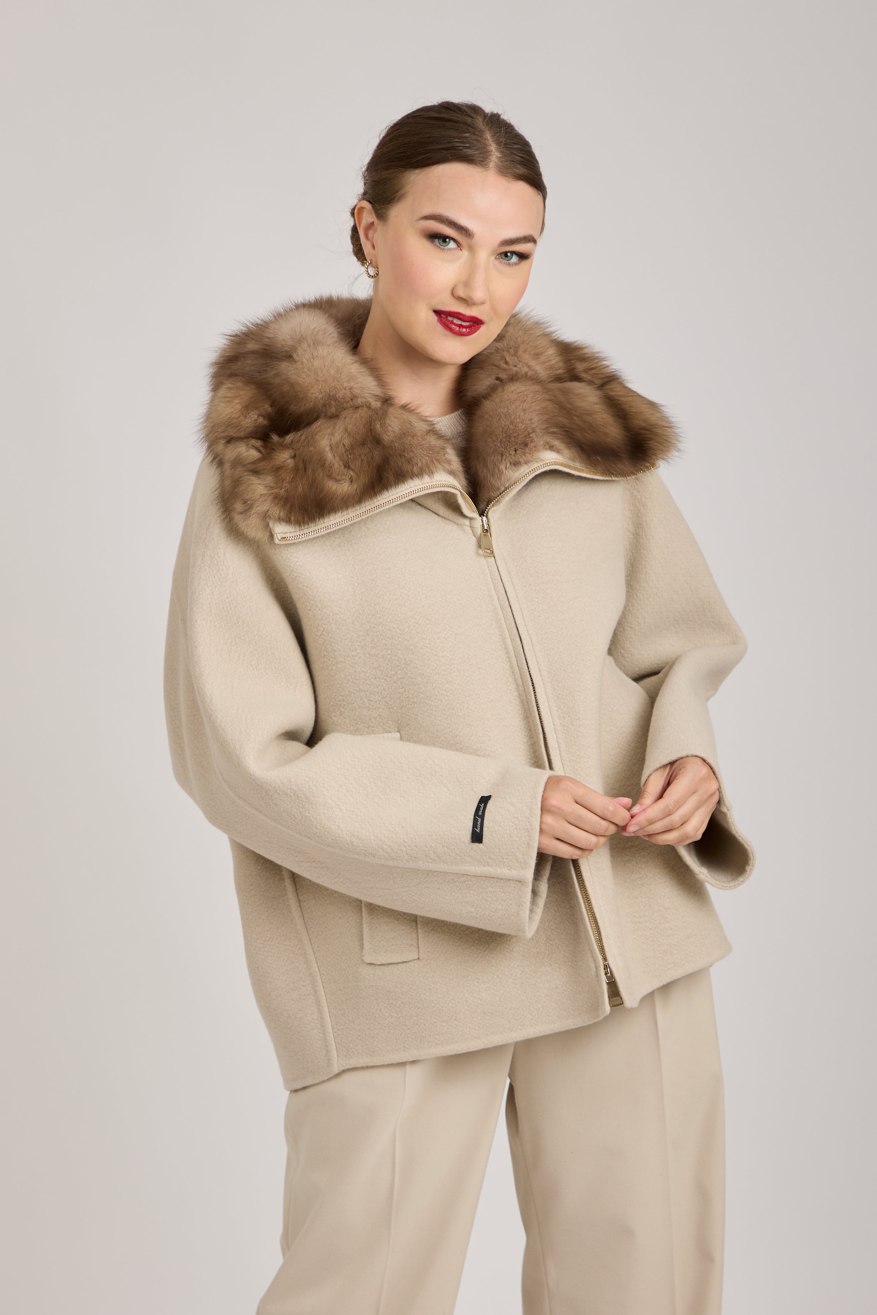 JACKET WITH SABLE-ANGORA