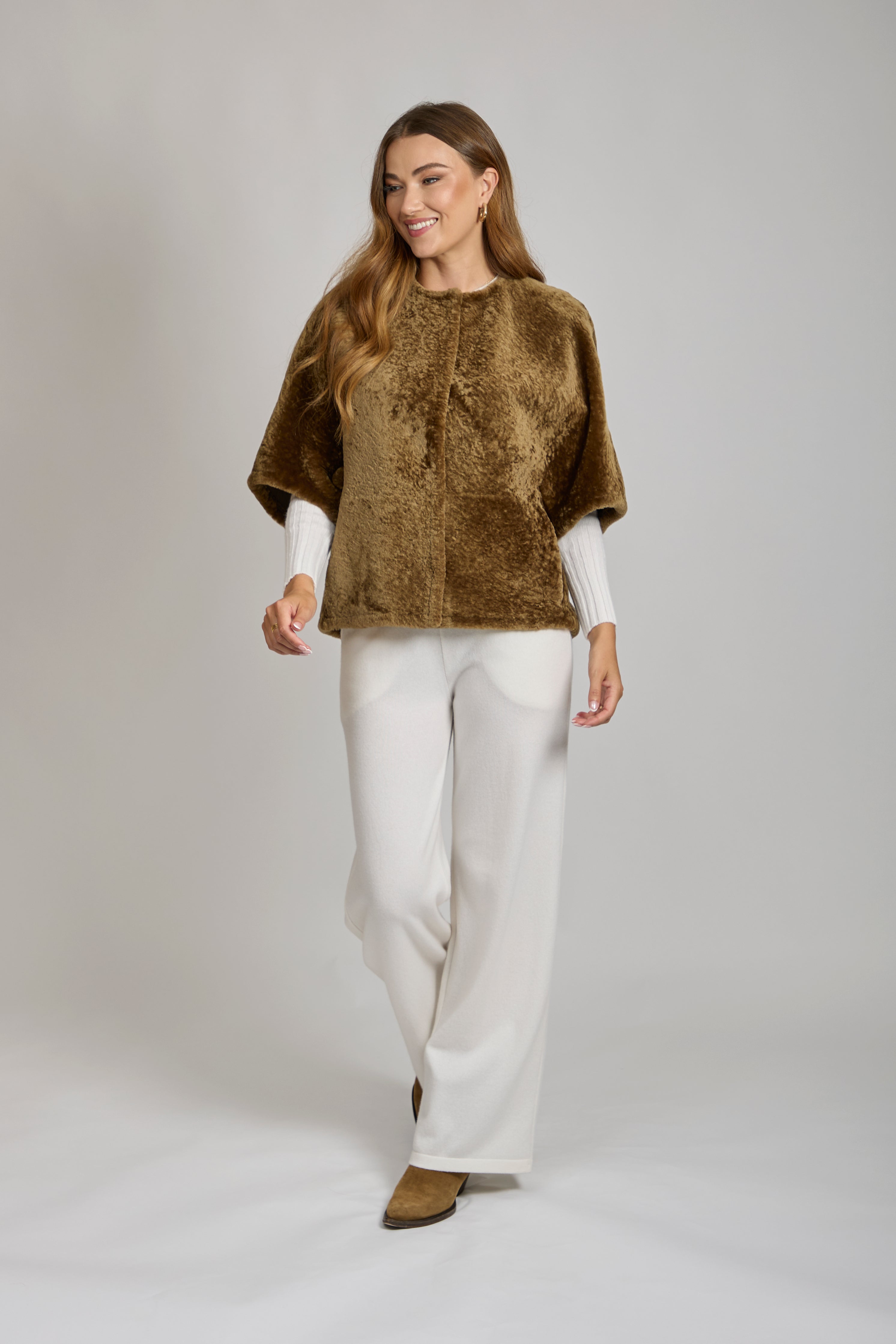 SHEARLING JACKET-BRONZ