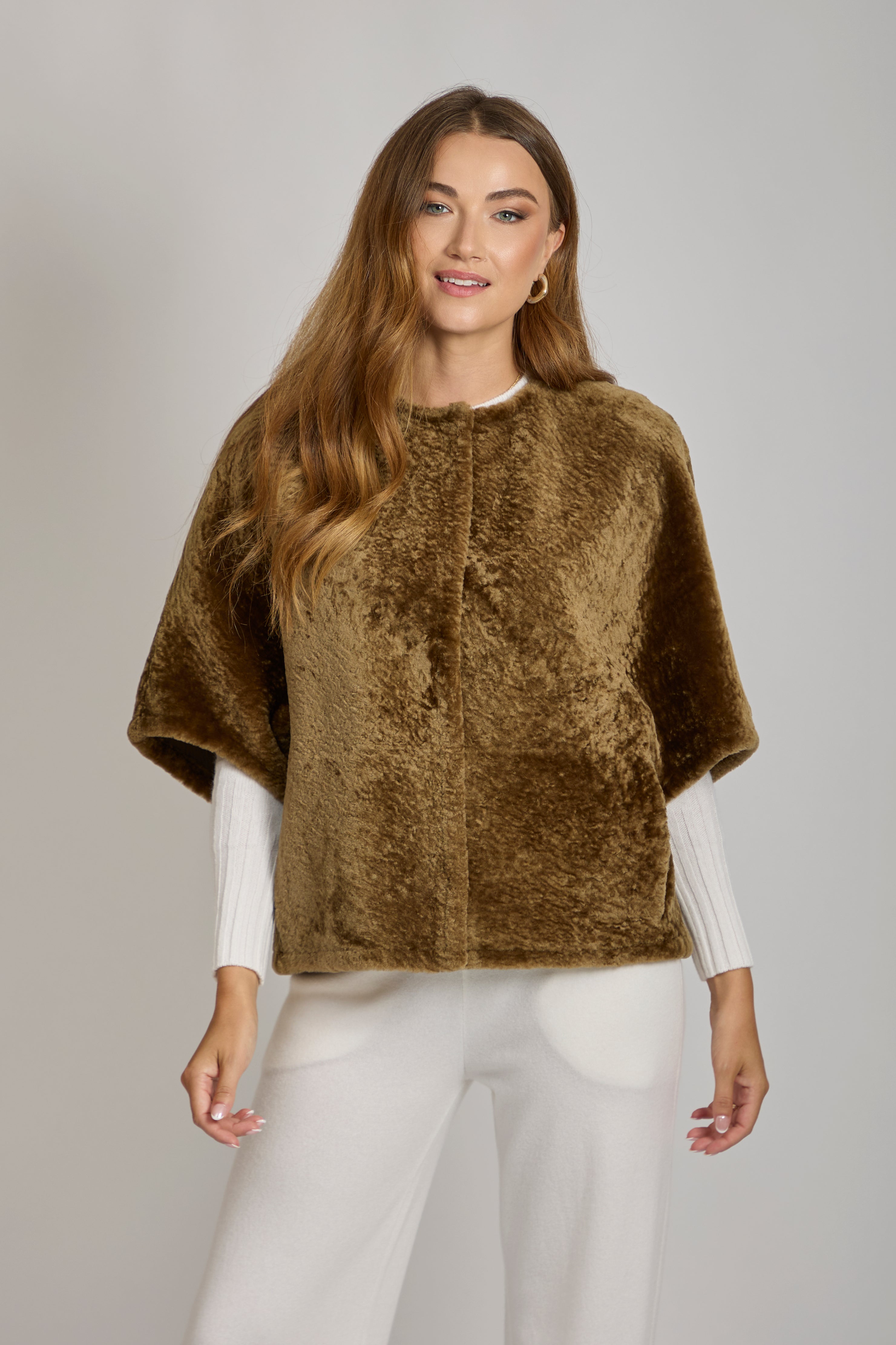 SHEARLING JACKET-BRONZ