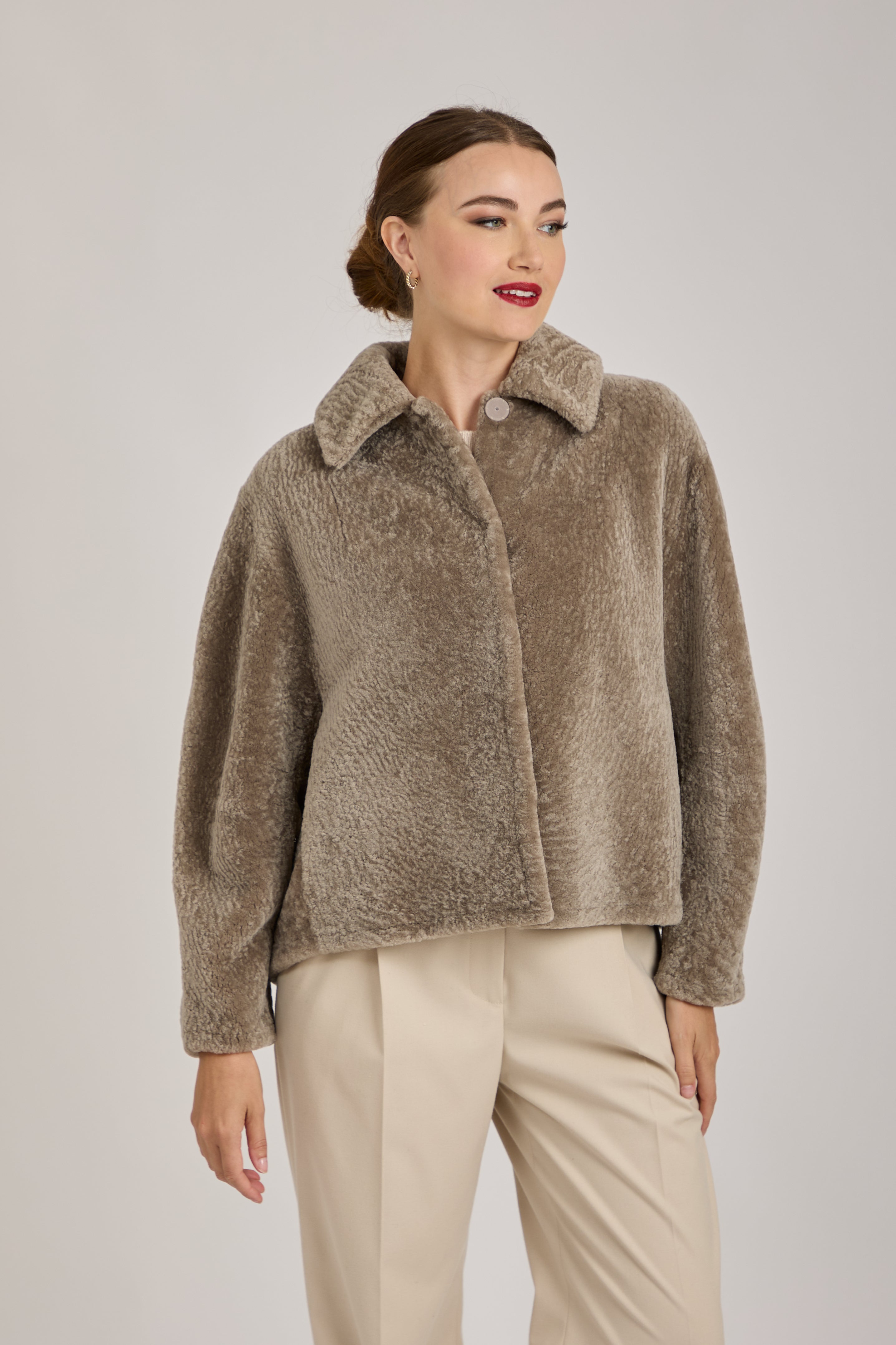 SHEARLING JACKET-GREIGE
