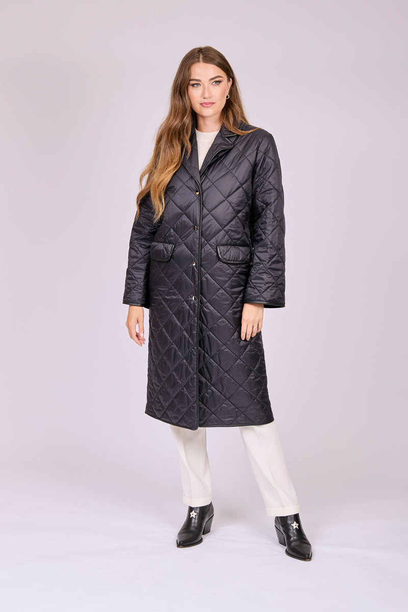 QUILTED COAT-BLACK