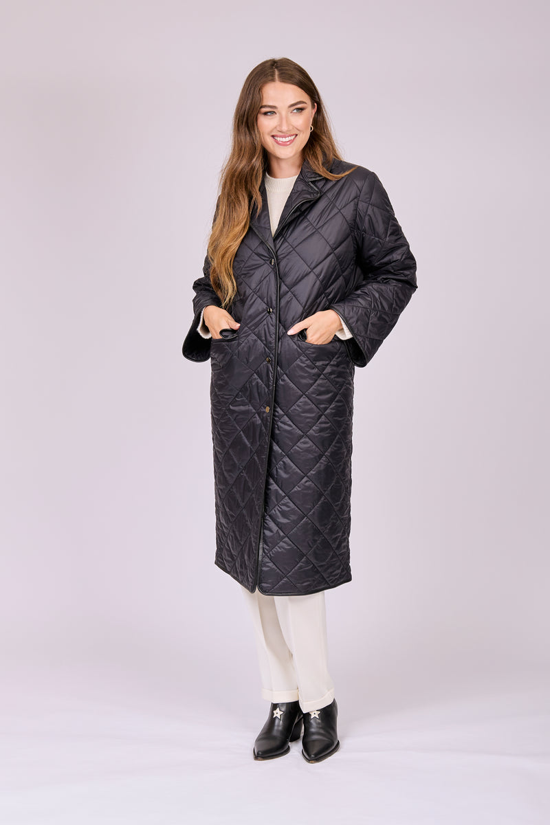 QUILTED COAT-BLACK