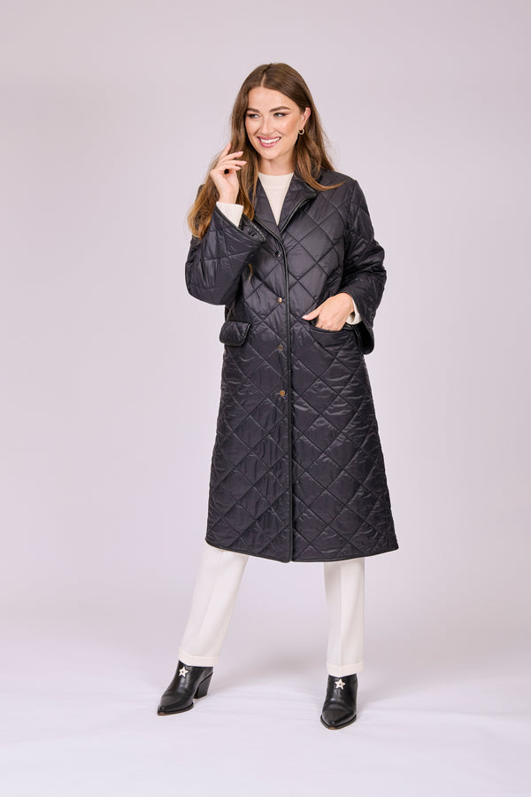 QUILTED COAT-BLACK