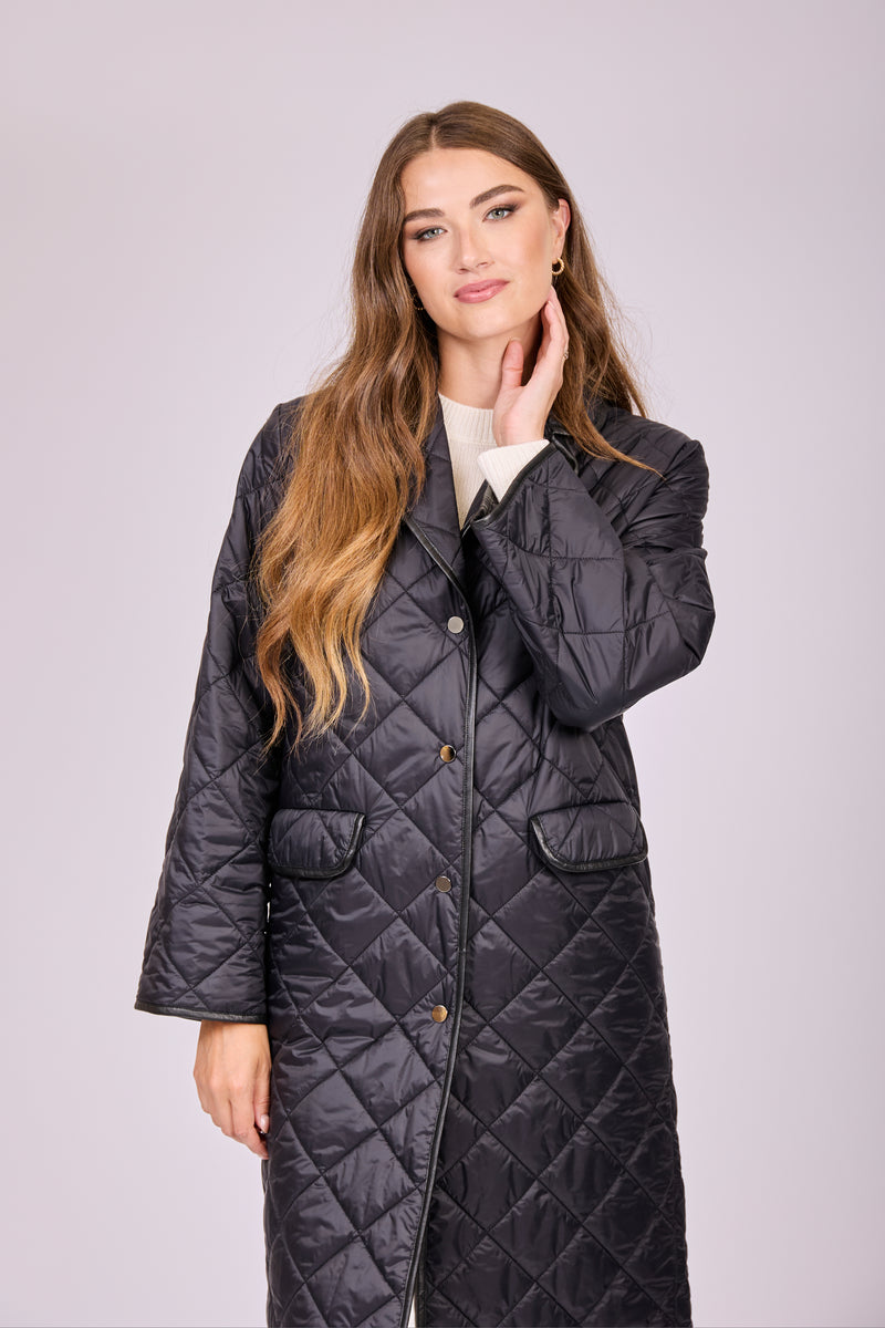 QUILTED COAT-BLACK