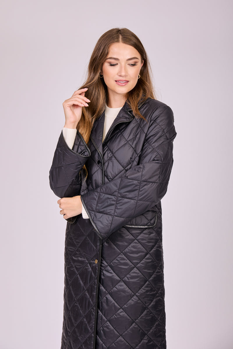 QUILTED COAT-BLACK