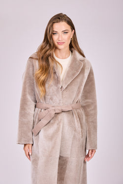 SHEARLING COAT-TAUPE