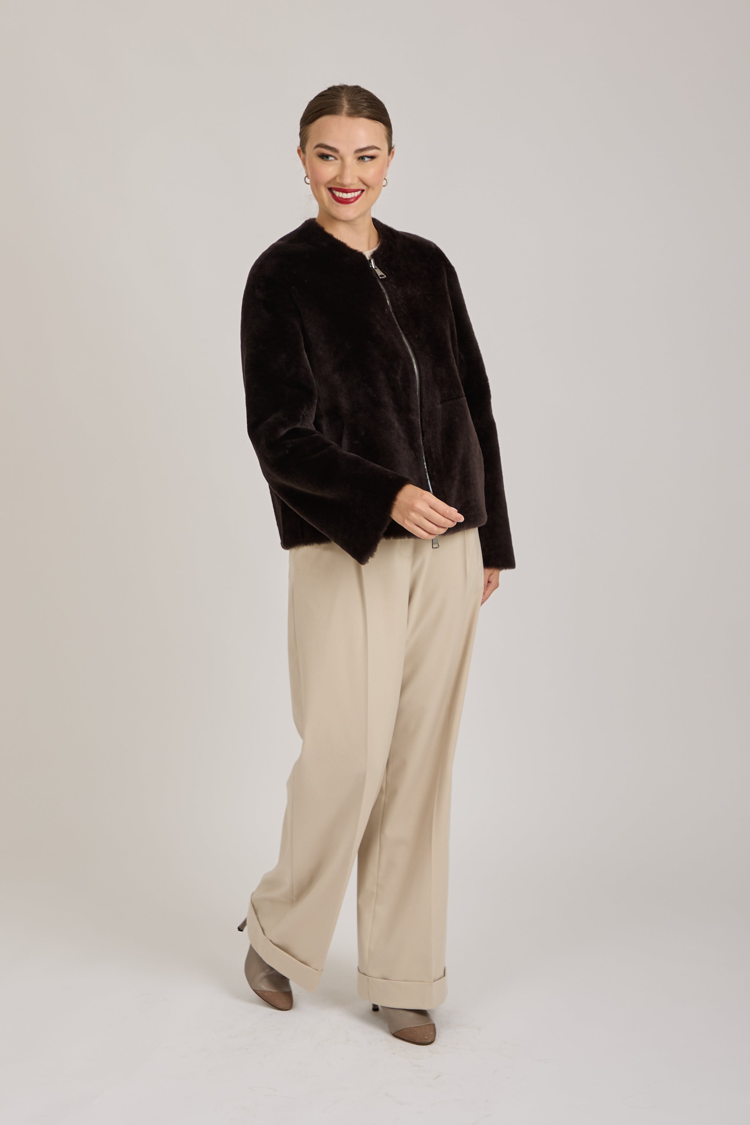 REVERSIBLE SHEARLING JACKET-CARRUBA