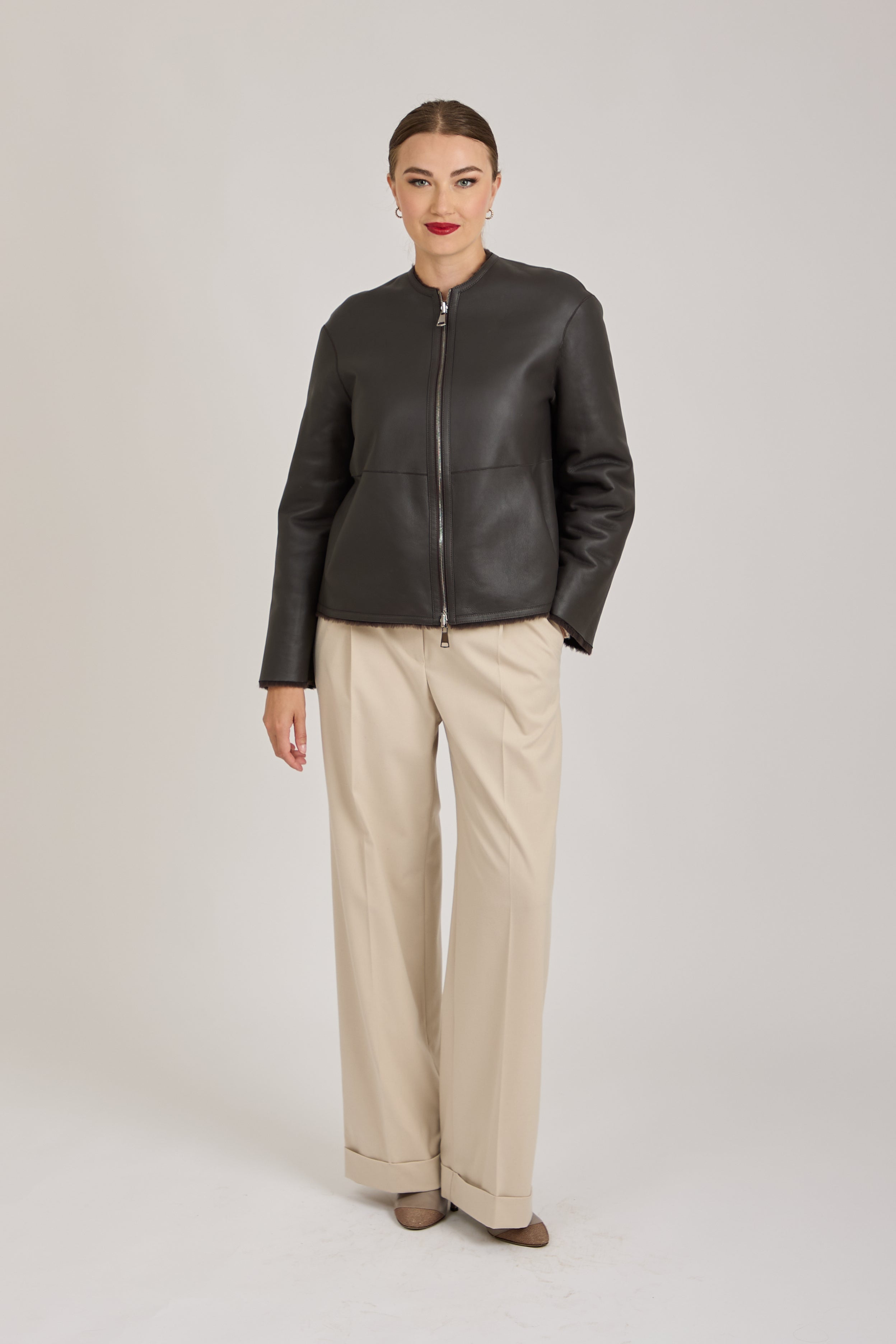 REVERSIBLE SHEARLING JACKET-CARRUBA