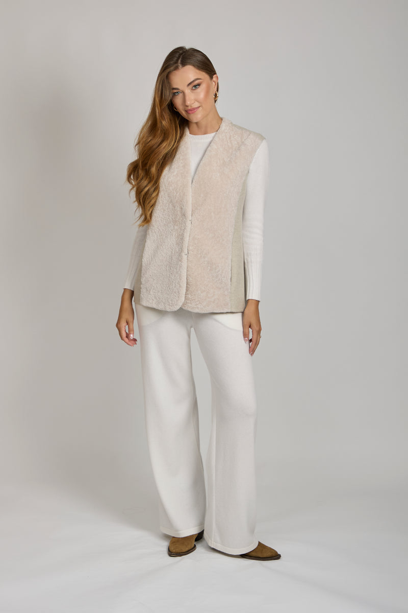 CASHMERE/SHEARLING VEST-ANGORA